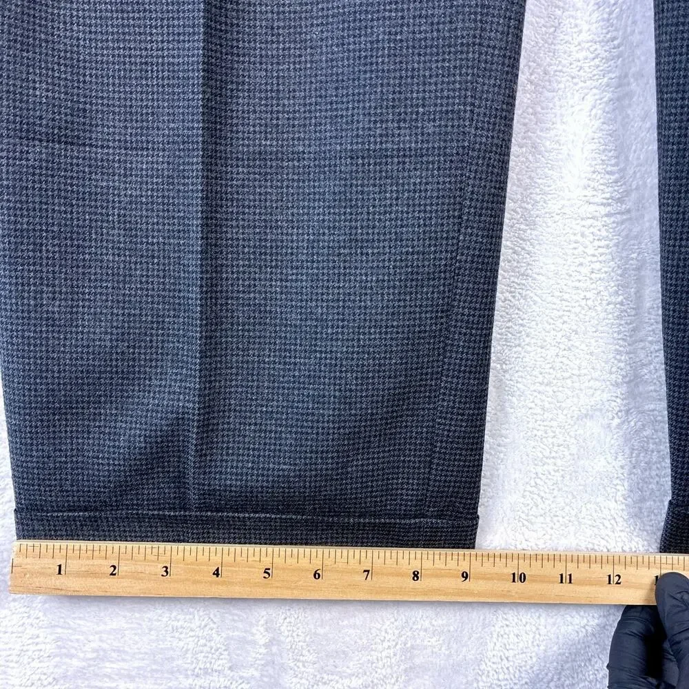 Brooks Brothers Pants Mens 36x32 Gray Houndstooth Wool Pleated Preppy Luxury